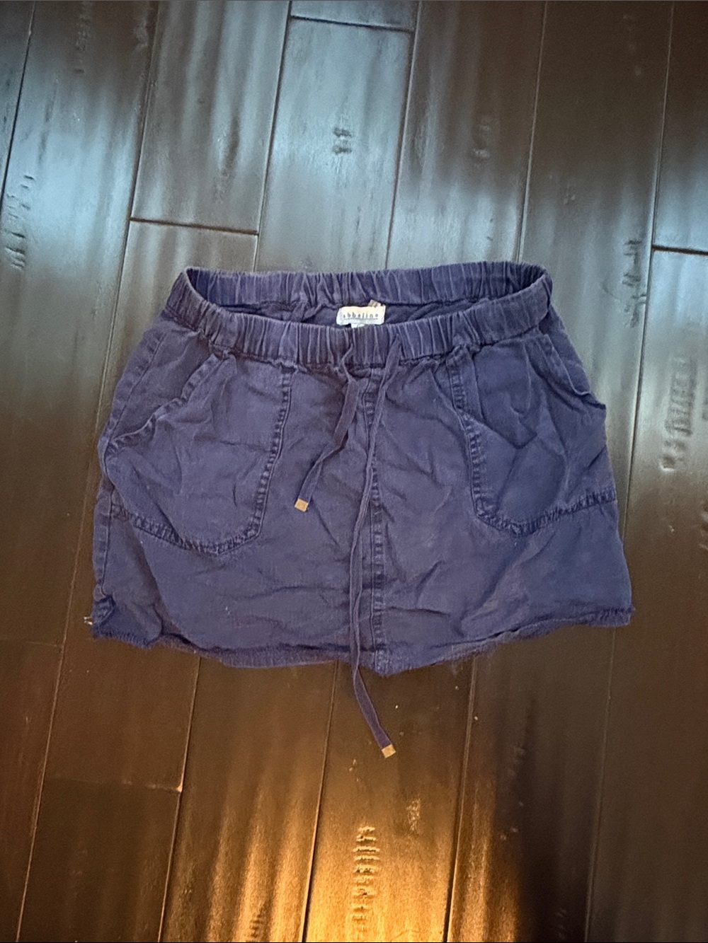 Abbeline Dark Blue Drawstring Pocket Mini Skirt